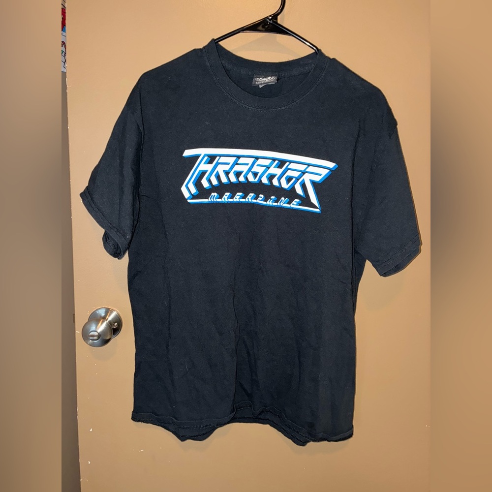 Thrasher Black and Blue Short Sleeve Tee